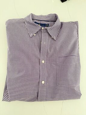 Men's Ralph Lauren Purple & White Check Long Sleeve Dress Shirt XXL